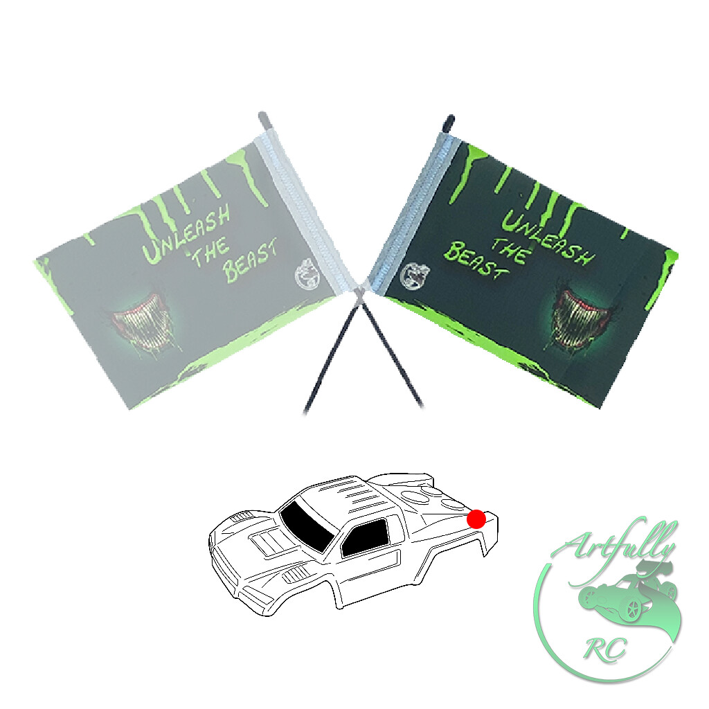 Artfully RC - Design-RC-Flagge - Unleash the Beast, Design: Unleash the Beast - links