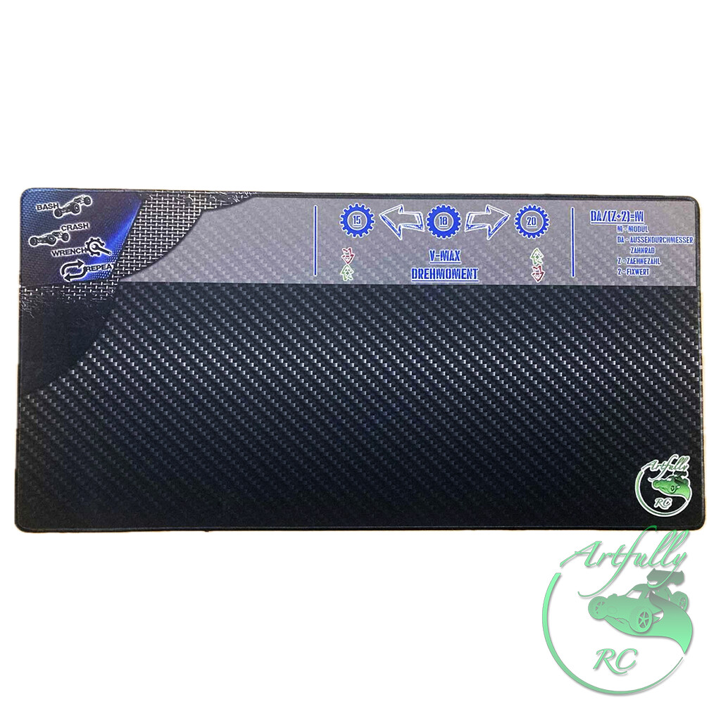 Montagematte, 900x400mm, versch. Designs, small, Designwahl: Blue-Carbon