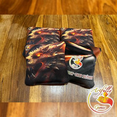 Artfully Games - Cornhole-/Sackloch-Hobby-Bags, 4er-Set - Red-Dragon Artfully Games - Cornhole-/Sackloch-Hobby-Bags, 4er-Set - Red-Dragon