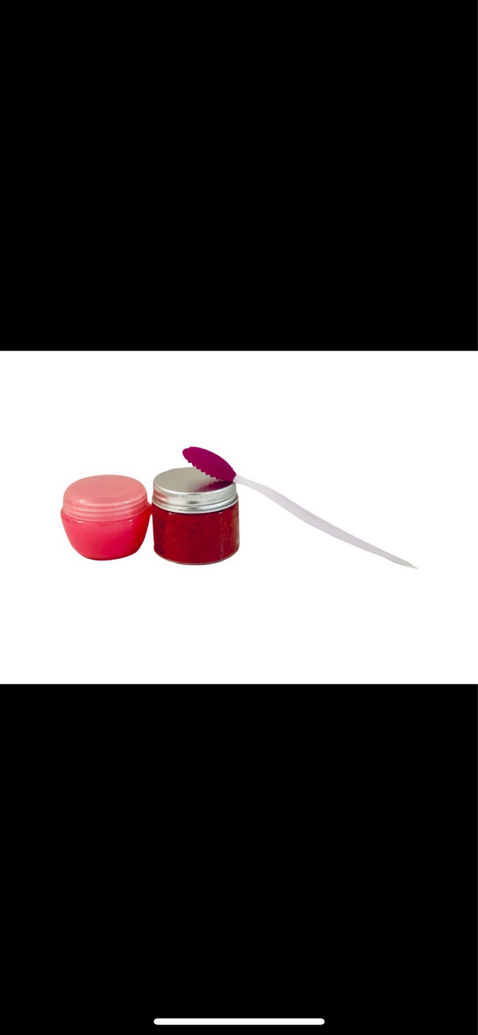 Kit  crème gommage et sa brosse lèvre rose