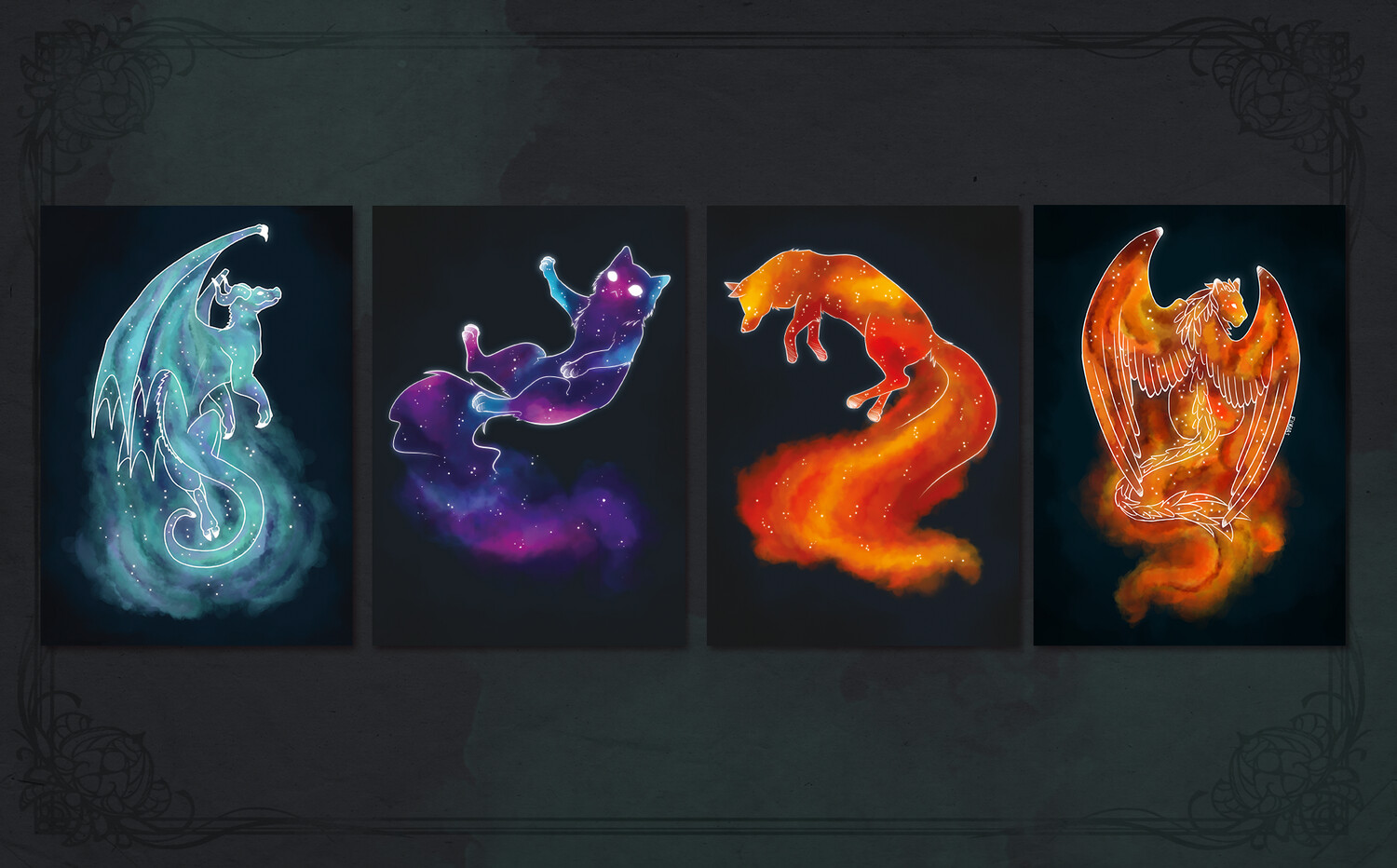 Cartes A5 &quot;Animaux Galaxie&quot;