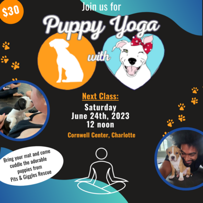 Puppy Yoga 6/24/2023 12 noon - 1pm