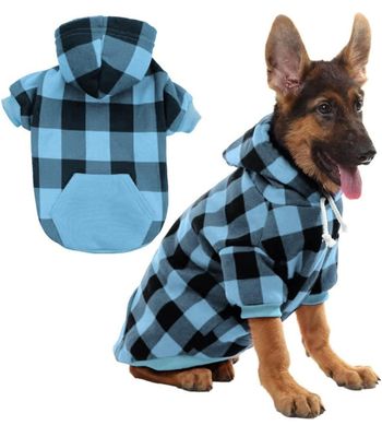 Blue/Black Checkered Hoodie S