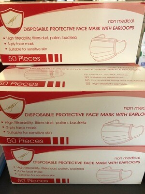 SALE!!  3 Ply Ear loop Masks (50)