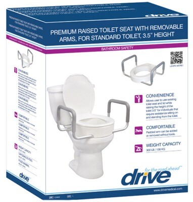 Toilet Seat Riser with Removeable Arms
