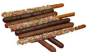Chocolate Covered Pretzel Rods (Dozen)