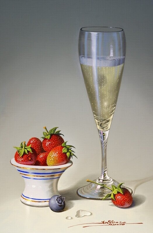 Champagne With Berries