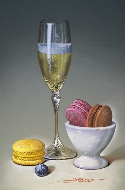 Champagne with Macarons