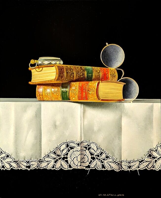 Lace, Books, Spectacles, and Watch
