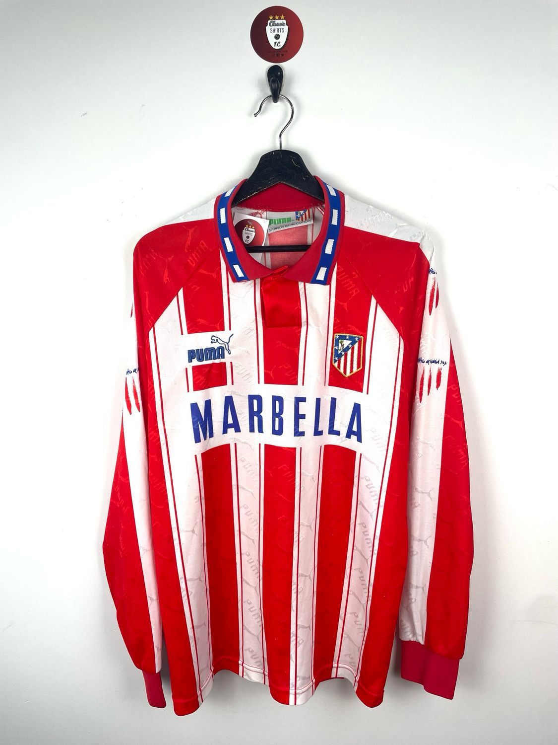 Atletico Madrid 1994-95 home shirt longsleeves