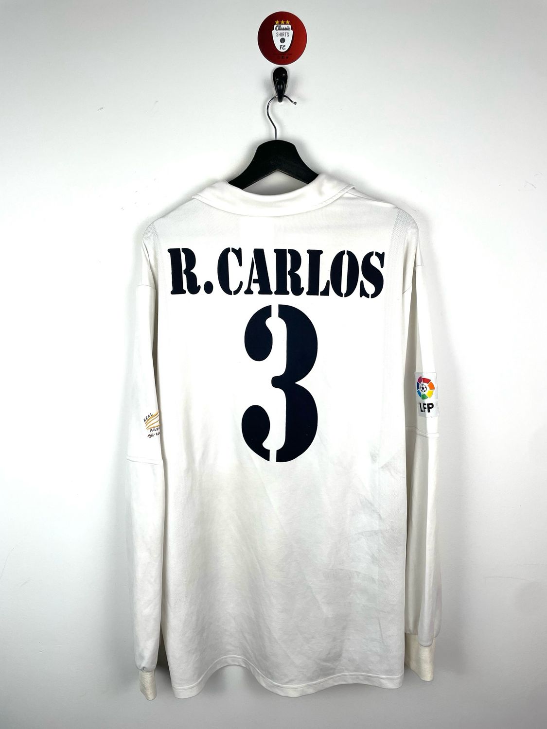 Real Madrid Roberto Carlos 2001-02 Centenary longsleeve home shirt