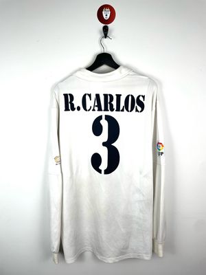 Real Madrid Roberto Carlos 2001-02 Centenary longsleeve home shirt
