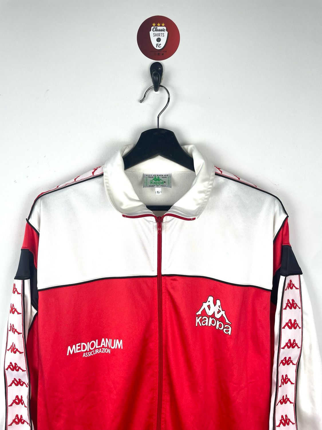 88”AC.MILAN イタリア製Kappa 社 ジャージMediolanum 1988-90 AC Milan Kappa Track Jacket - 7/10 - (M)