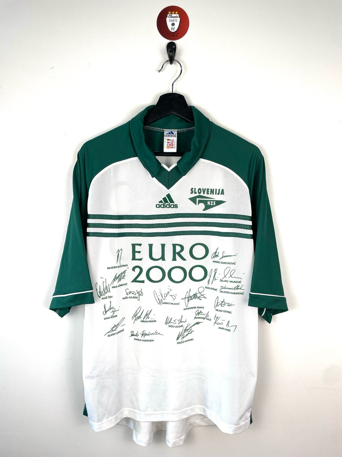 Slovenia 1998-00 &#39;Euro 2000 signed&#39; home shirt
