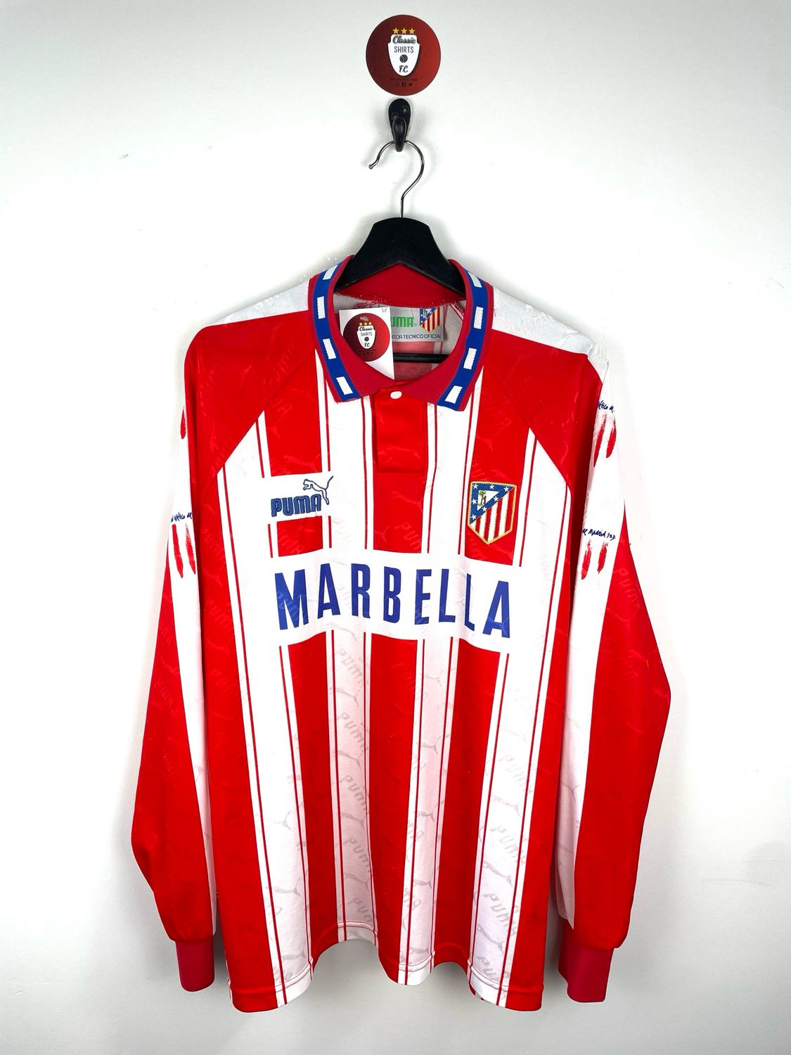 Atletico Madrid 1994-95 home shirt longsleeves