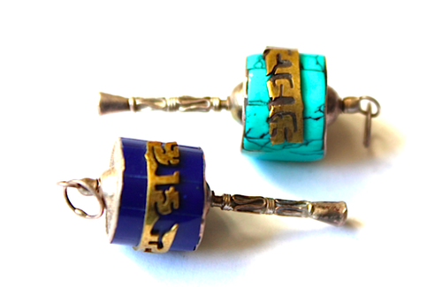 Pendant Prayer Wheel Turquoise