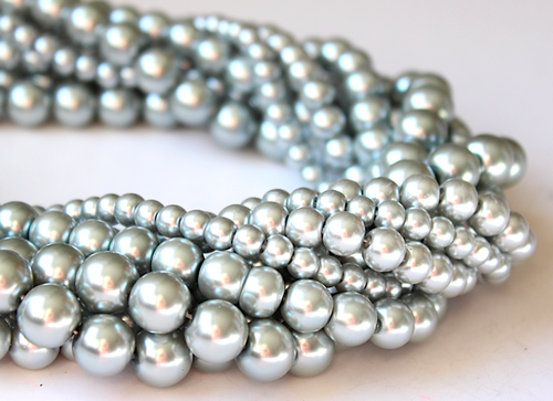 Glass Pearl Silver 6mm