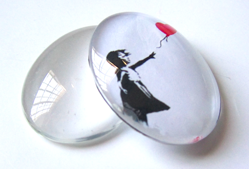 Dome Oval Glass 30x40mm(10pieces)