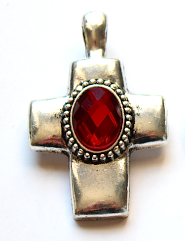 Pendant Cross Diamante Red