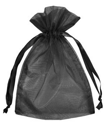 Organza Bag Black 9x15cm