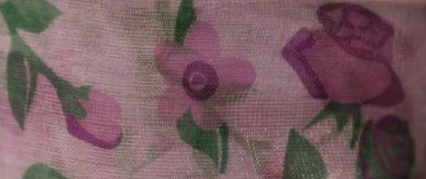 Ribbon Pattern Flowers Purple 28mm