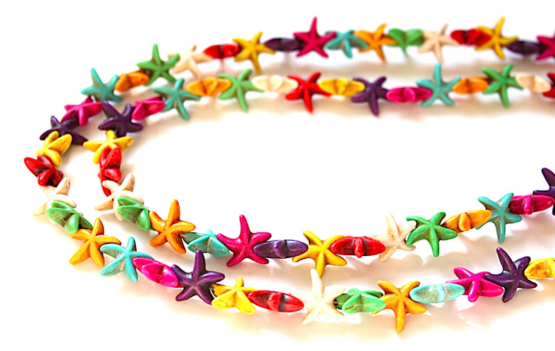 Howlite Starfish Multi-Color 14mm