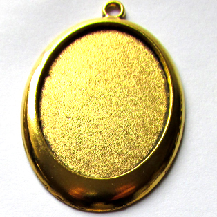 Dome Base  Oval Gold 30x40mm(4 pieces)