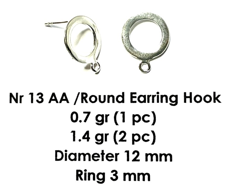 925 sterling silver round(1 pairs)