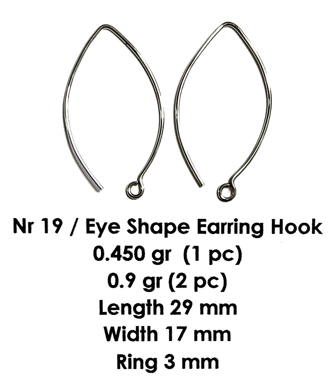 925 s s Earring Eye shape(5pairs)