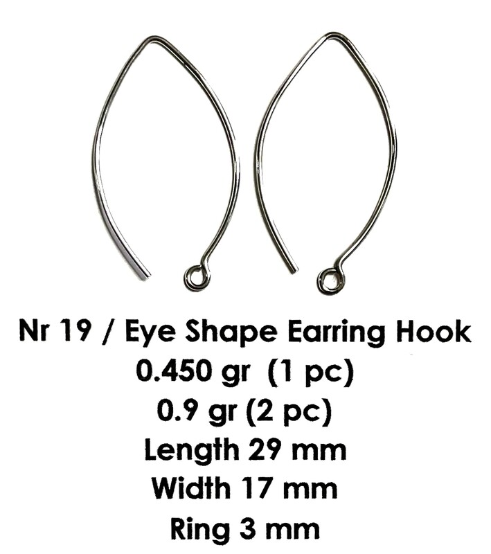 925 s s Earring Eye shape(5pairs)