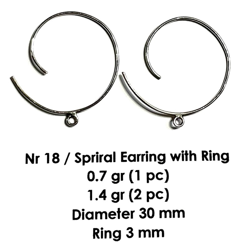 925 s s Earring spiral(5pairs)