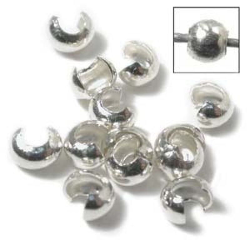 Crimp Cover Silver 4mm nickel free(50)