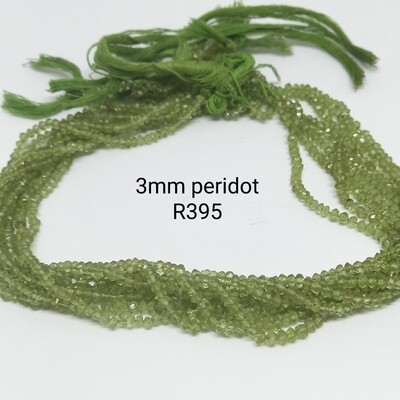 Peridot Facetted 3mm (+-142 beads)