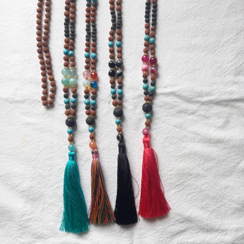 Lava &amp; rudraksha mala/Turqo