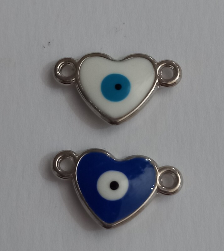 Evil eye nickel blue and white