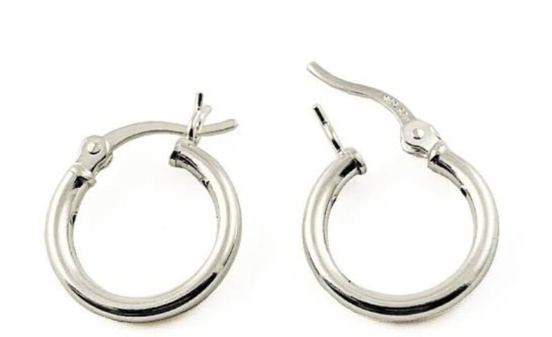 925 sterling silver sleeper. 2x12mm