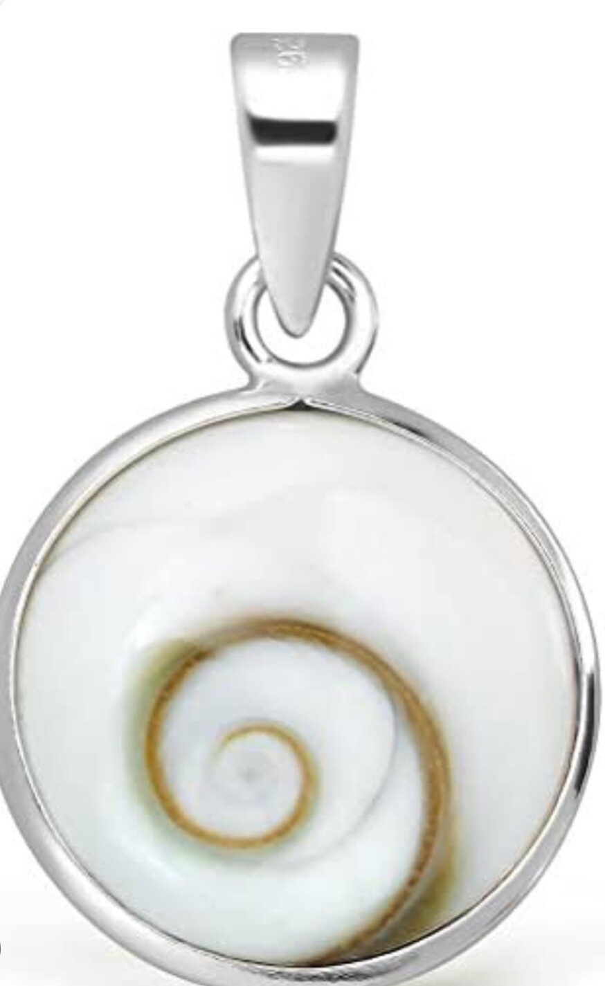 925 sterling silver Shiva shell pendant(14mm)