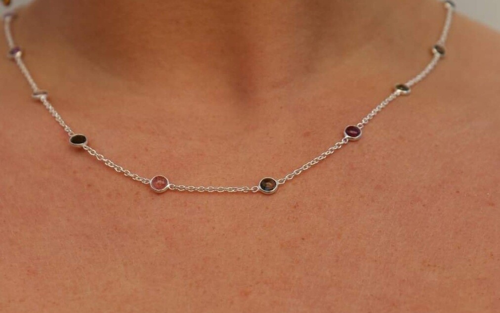 925.ss. Tourmaline necklace 