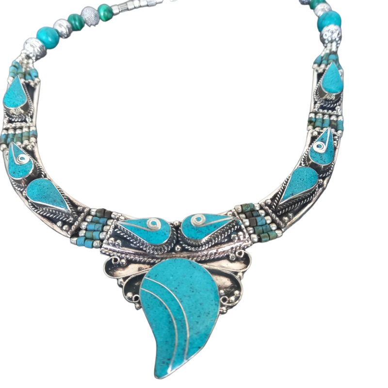 Necklace Coral &amp; Turquoise