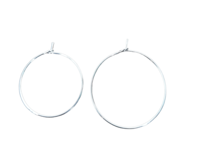 Earring round 30mm silver(20)