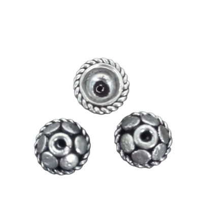 Sterling Silver Plated Cap 04 8mm (10 pieces)
