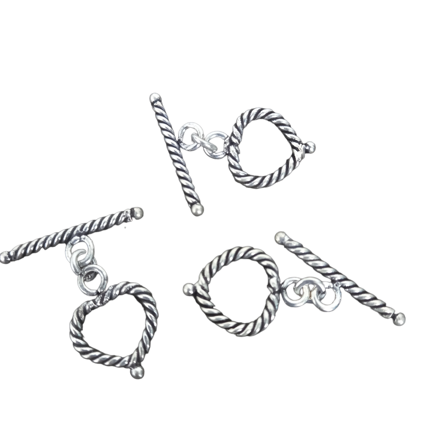 #heart toggle. 925 s silver plated(10pcs)