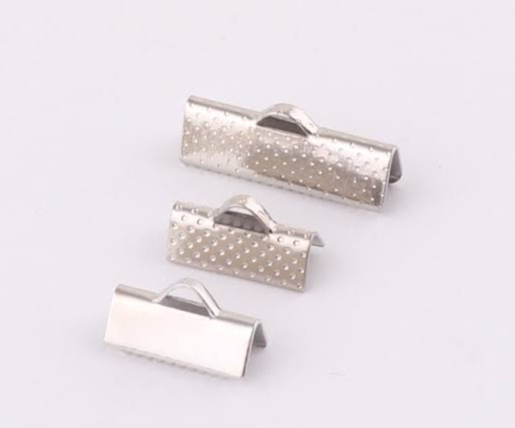 029-3: Leather ribbon end 20mm nickel(20pcs)