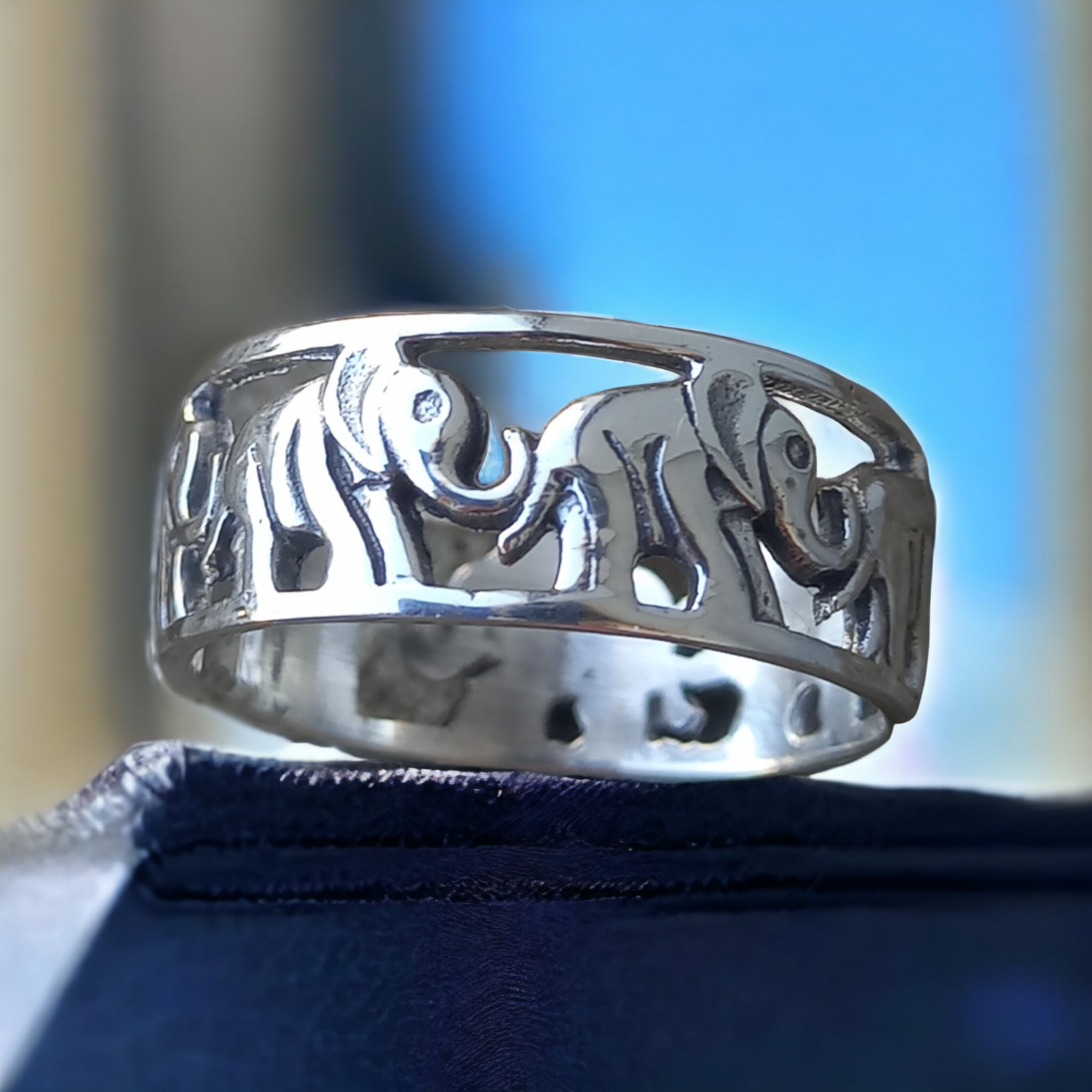 Sterling Silver elephant ring