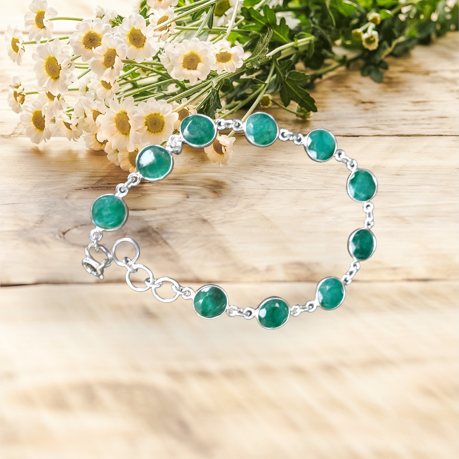 Bracelet 925 SS  Emerald