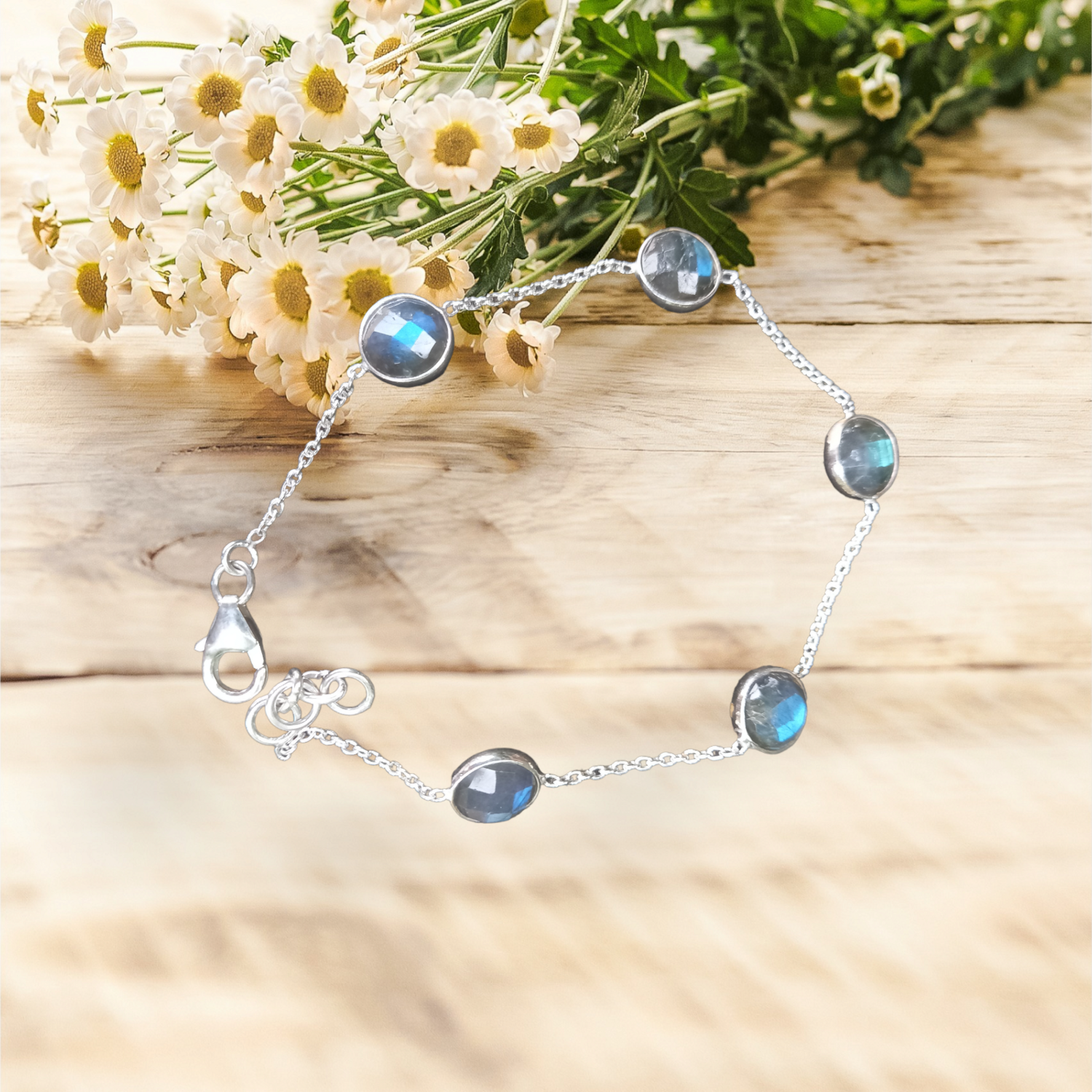 Bracelet 925.SS Labradorite 