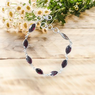 Bracelet 925.SS Garnet