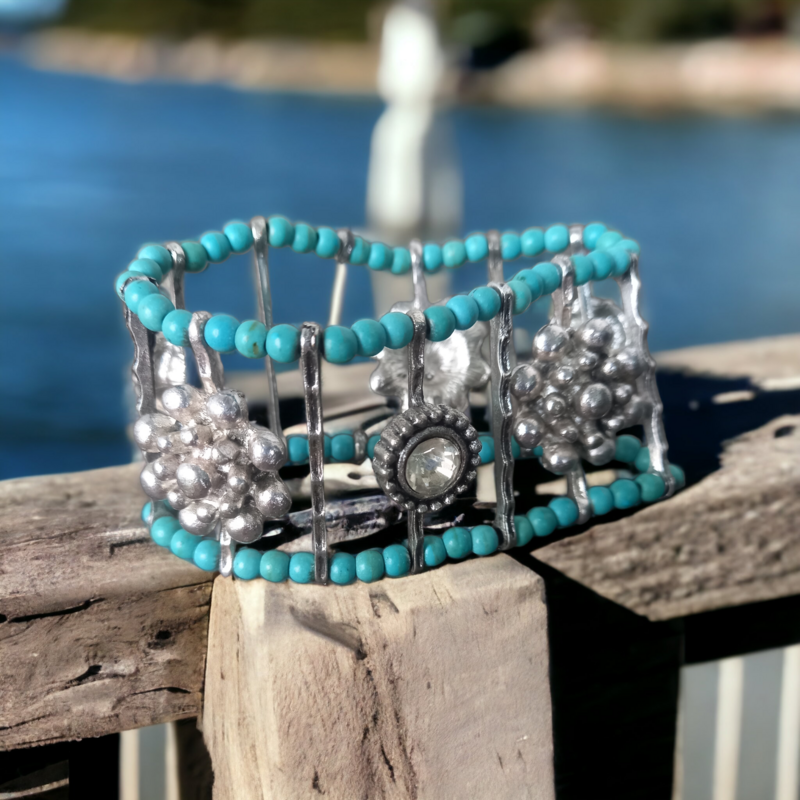 dia003: Bracelet Components 2 Hole Crystal Center