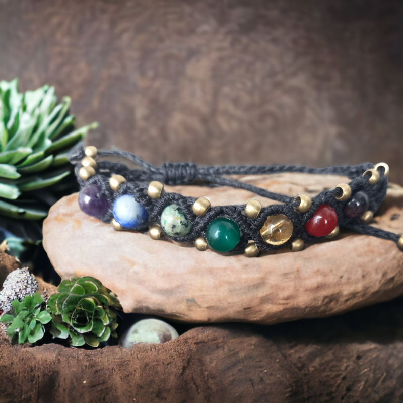 Chakra macrame bracelets