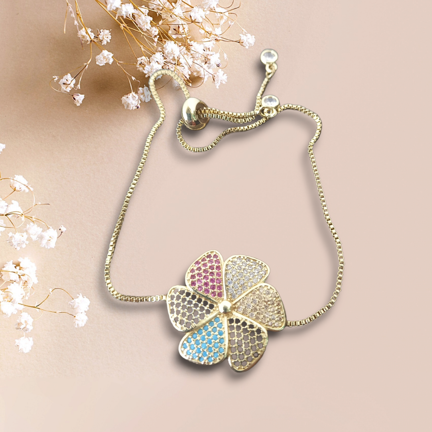 14crt gold plated adjustable bracelet 